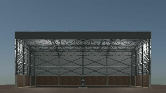 magazzino 2321 edificio architettura colonna fascio pavimento Casa tetto struttura fabbrica industria timpano ingegneria 3d print model - Mito3D