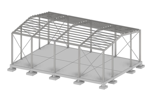 entrepôt acier structure 3d print model - Mito3D