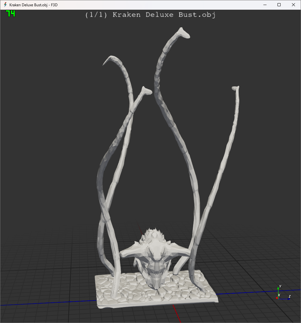 warframe rakkam kraken piel busto arte juego mmo línea modelos lujo pulpo fmd resina 3D print model - Mito3D