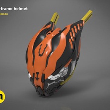 warframe helmet game wearable war valkyr toy skin replica ps4 orange mask high galactic detailed detail cosplay combat armor alien accessories 3d print model - Mito3D