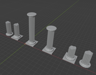 jeu guerre table terrain colonne ruines romain grec pilier donjon miniatures 28 mm 32 3d print model - Mito3D