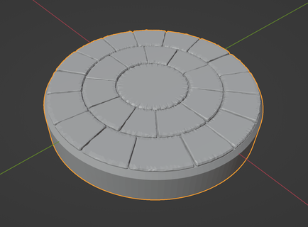 wargame 30mm circular brick texture base miniature game military sci-fi fantasy stone 3d print model - Mito3D