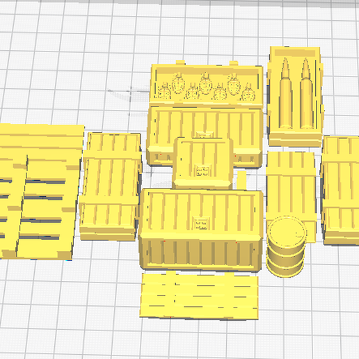 wargaming crates scatter terrain 3D print model - Mito3D