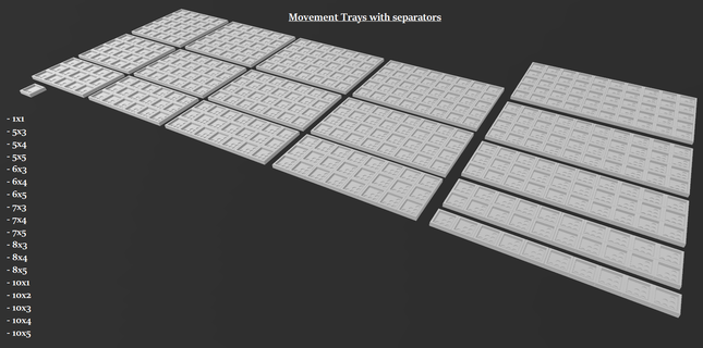 wargaming fantasy movement tray + fillers - converter 20mm 25mm wargame oldworld adapter squarebase 3d print model - Mito3D