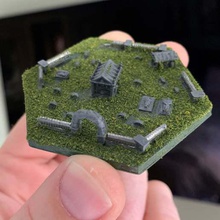 wargaming hex tiles mighty empires - church graveyard game games wargame tile 3d print model - Mito3D