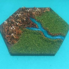 wargaming hex tiles mighty empires - river highland end set game games wargames tile fantasy 3d print model - Mito3D