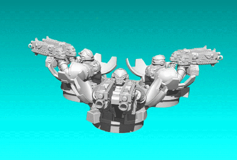 juego guerra miniatura operador tanque opciones figurilla figuritas carbonizarse mesa plato modular dnd sci fi mecánica imperial miniaturas arma pistola rpg cedazo 3d print model - Mito3D