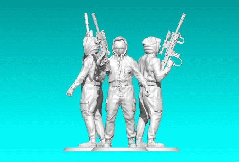 Wargaming Miniatur Tintenfisch Spiel Soldat Infanterist 32 mm Unterstützung Angriff Gewehr Attacke Figur Figuren Miniaturen Waffe Kriegsspiel Nusswaage Tischplatte Rollenspiel Krieg truescale 3d print model - Mito3D