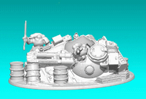 wargaming miniature tank wreck 3d print model - Mito3D