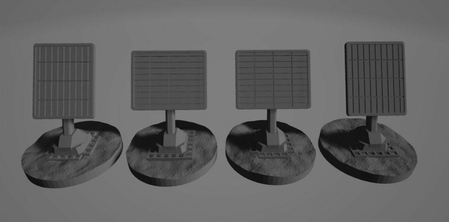 wargaming terrain solaire panneau ensemble table escarmouche lunaire infini cyberpunk sci 3d print model - Mito3D