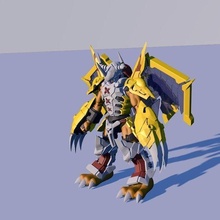wargreymon amplified toy anime digimon articulated sculpture dinosaur 3d print model - Mito3D