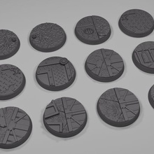 warhammer 40k - sector imperialis 32mm bases architecture citadel diorama damage base tabletop 3d print model - Mito3D