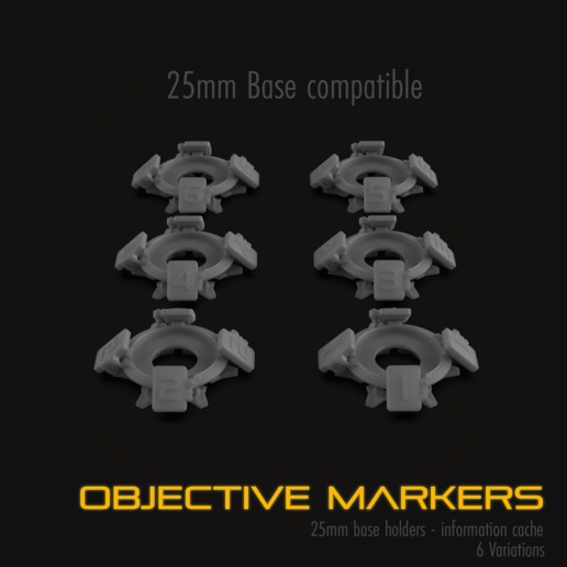 warhammer 40k objective marker game warhammer objective 40k marker bundle 3D print model - Mito3D
