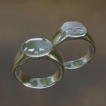 martelo guerra 40k sinete anel x2 crânio designs 3d print model - Mito3D