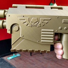 warhammer laspistol oyun sahne üçlü alanı scifi bilim kurgu sci-fi lasgun lazer guin varil uzaylı 40k 000 3d print model - Mito3D