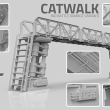 warhammer scenery - catwalk battle damage variant game 3d print model - Mito3D