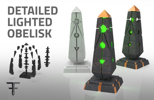 warhammer scenery - lighted obelisk 3d print model - Mito3D