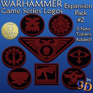 warhammer token expansion pack 2 wh game series logos edition wh40k 40k tokens piece symbol boardgame board adeptus horus heresy khorne kill team necromunda rogue trader xenos 3d print model - Mito3D
