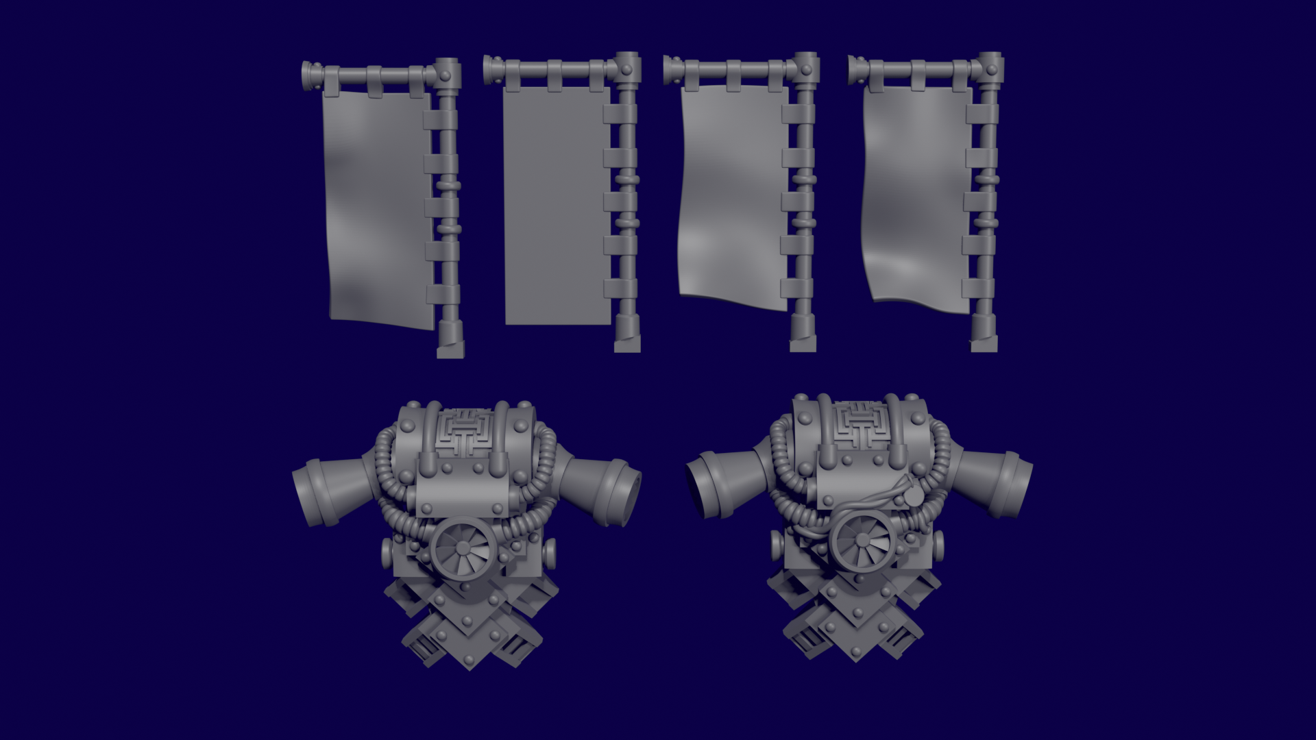 Falco guerra zaini striscioni 3d stampa 40000 42k miniatura impero bianca cicatrici spazio marino horus eresia 3D print model - Mito3D