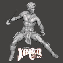 warlord mars series 2 jc - sparx john carter barsoom dejah thoris of tars tarkas fantasy scifi muscular pose comics video game 3d print model - Mito3D