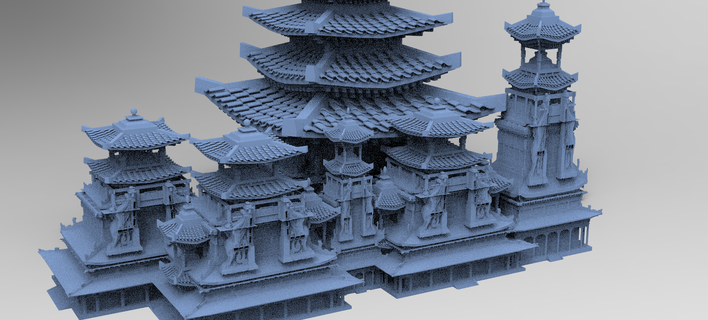 Kriegsherren Turm Kit Bash 1 mittelalterlich industriell Halloween Grusel architektonisch Gebäude Ruine uralt Fantasie Statue Dracula vlad Dom Brücke Brücken Samurai Japan 3d print model - Mito3D