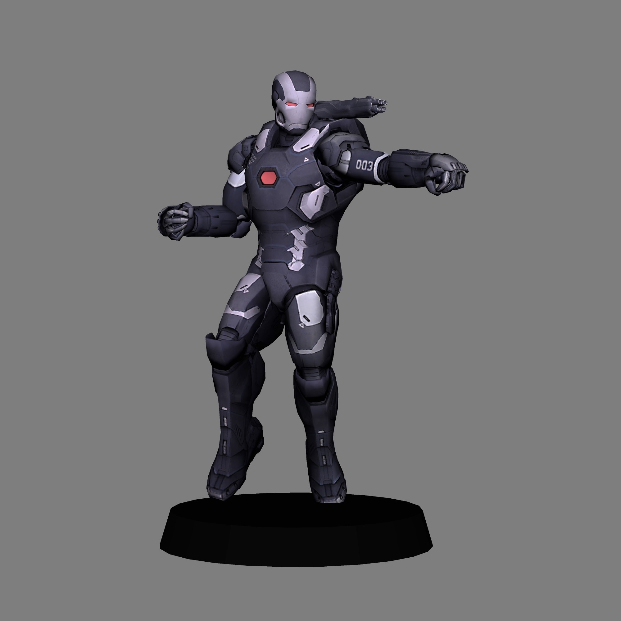 máquina guerra mk3 capitão América Civil poli 3d impressão maravilha civil vingadores MCU James Rodes cinemático universo 3D print model - Mito3D