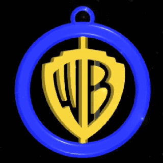 warner bros logo one two color revolving key ring keychain rotary jewel necklace 3d print model - Mito3D
