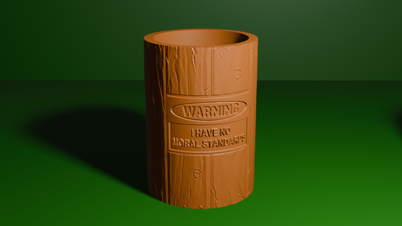warning - moral standards beer koozie 3d print model - Mito3D