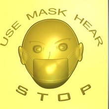 uyarı Dikkat covid 19 koruyucu koronavirüs virüs maske kapı menteşe anahtarlık biblo duvar kolye dv mask 03 3d print cnc moda gümüş 3d print model - Mito3D