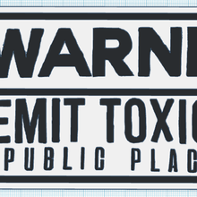warning emit toxic gas plaque 3d print model - Mito3D