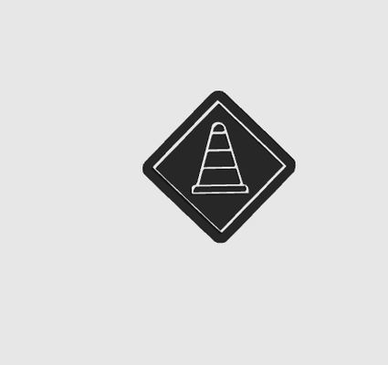 warning pictogram art signage road signs decoration customizable personalized logo route lights traffic 3d print model - Mito3D