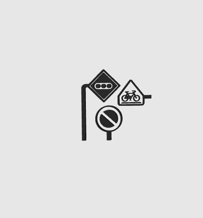 avertissement pictogramme art signalétique route panneaux décoration personnalisable personnalisé logo lumières circulation 3d print model - Mito3D