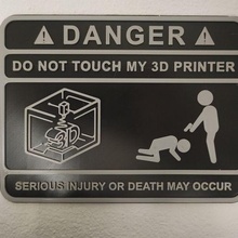 warning sign art 3d print model - Mito3D