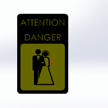 avvertimento cartello nozze 3d print model - Mito3D
