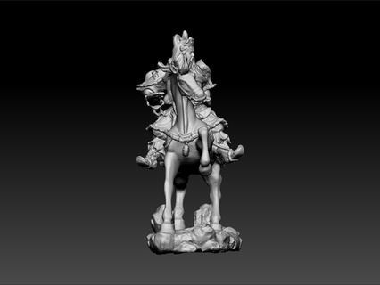 warrior horse Art on desk test model amazing animal warrior with horse royal beauty beautiful best shiny royality  3d print model - Mito3D