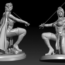 warrior queen art queen female model statue sword figure fantasy warrior girl