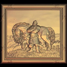 guerriero soldato viking cavallo arte 3d print model - Mito3D