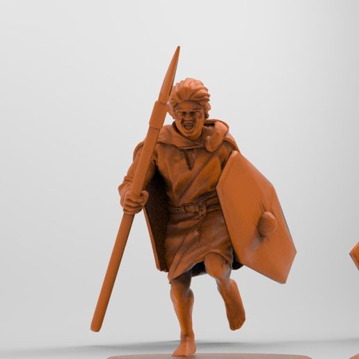 guerrero lanza 28 mm juego guerra saga 3D print model - Mito3D