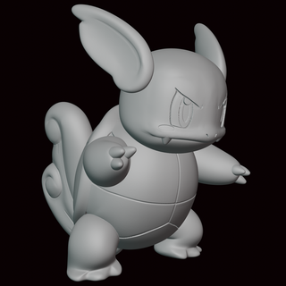 wartortle pokemon şekil heykel video oyunu oyunları minyatür fanart heykelcik kanto go 3d print model - Mito3D