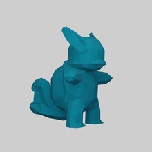 wartortle poly pokemon 3d print model - Mito3D