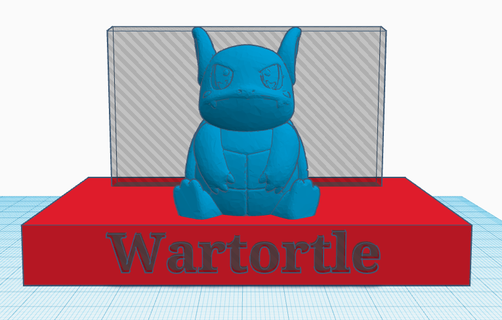 wartortle slab stand Game pokemon 3d print model - Mito3D