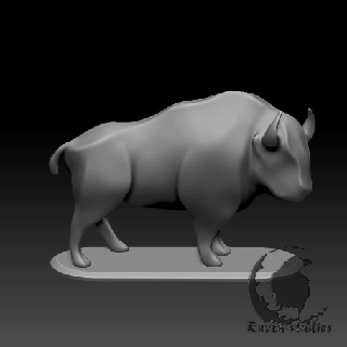 cauteloso búfalo animais enfeite estátua casa cor modelos presente estatuetas 3d print model - Mito3D