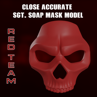 zona guerra 20 rojo equipo sargento jabón máscara fantasma mw2 operador 3d print model - Mito3D