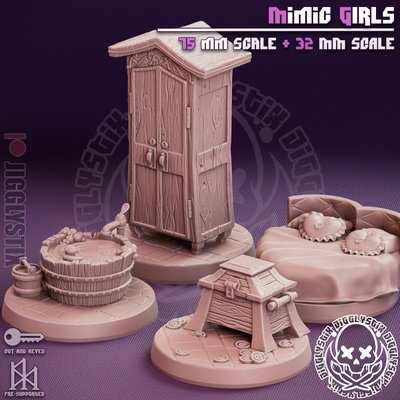 yıkama küvet mimik oyun dnd yol bulucu tek atış ttrpg banyo dokunaçlar dolap giysi dolabı gardırop göğüs hazine dansöz çift kişilik yatak geliştirmek ters tavşan 3d print model - Mito3D