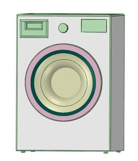 washing machine model ornament decor mini house 3d print model - Mito3D