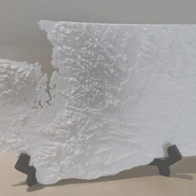 Washington topographique carte art 3d topo topographie topologie sculptures 3d print model - Mito3D