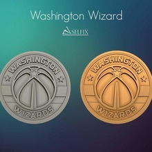 Washington bruxo logotipo alívio 3d impressão modelo arte basquetebol esculturas sinais logotipos 3d print model - Mito3D