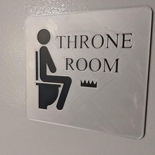 washroom throne room sign bathroom wc loo 3d print model - Mito3D
