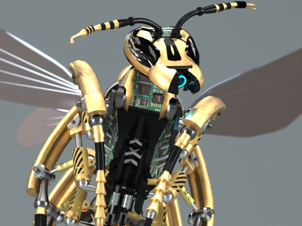 wasp created partsolutions Art 3d animal modeling mechanical animals creatures art 3d print model - Mito3D