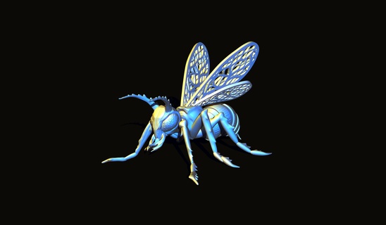 Wespe gedruckt Hummel Biene Flügel fliegend Insekt Fehler Hexapod Flyer Flieger Statuette Figur dekorativ Schmetterling Natur Tierwelt Entomologie Biologie 3d print model - Mito3D